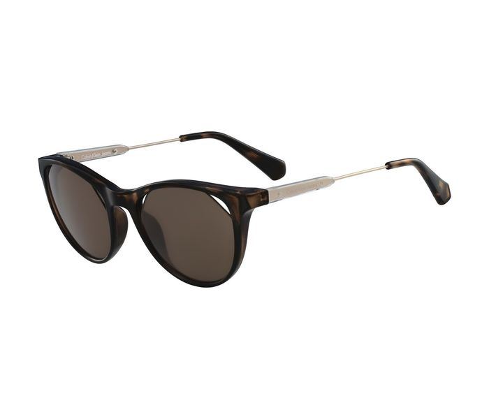 Calvin Klein CKJ510S 215 Cat Eye Dark Brown Frame & Brown Mirrored Sunglasses for Women - Zoom Image