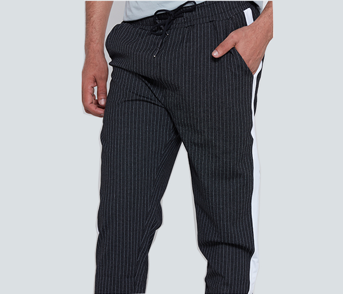 Lynk LY10007 Strechable Slim Fit Checked Trouser For Men XXL - Black - Zoom Image 4