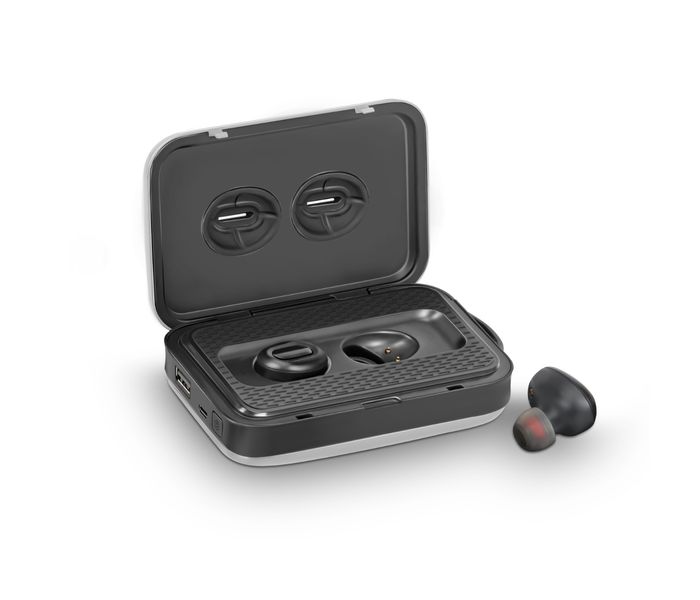 Promate Powerbeat 2-In-1 High Definition Ultra-Light True Wireless Stereo Earbuds with 5000Mah Charging Case, Silver - Zoom Image 10