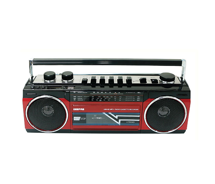 Geepas GCR13011 Radio Casset Recorder - Red & Black - Zoom Image 1