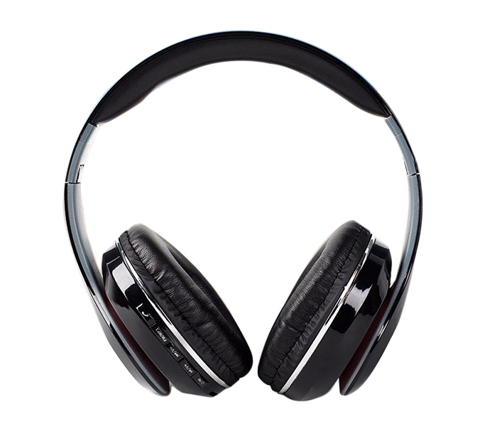 STN-16 Wireless Bluetooth Extra Bass Over-Ear Headphones With Mic - Black - Zoom Image