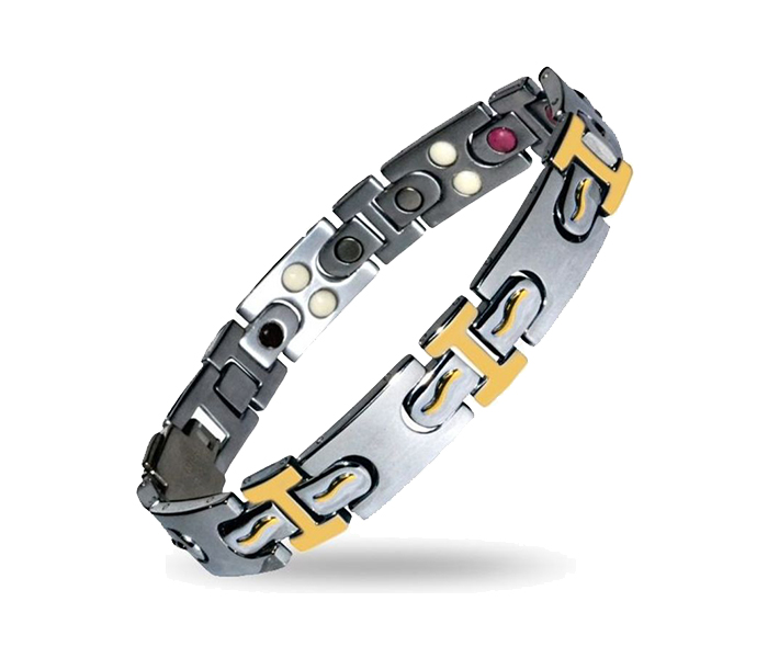 Nimed N11943873A Bio-Bracelet - Silver & Gold - Zoom Image