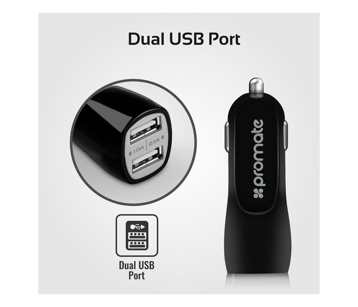 Promate AutoKit-HM Ultra Fast Charging Car Kit For USB C Devices, Black - Zoom Image 4