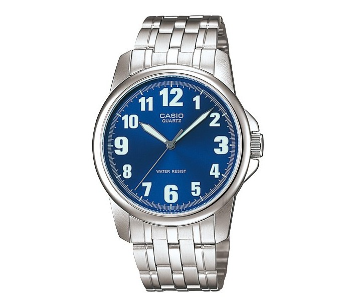 Casio MTP-1216A-2BDF Mens Analog Watch Silver and Blue - Zoom Image