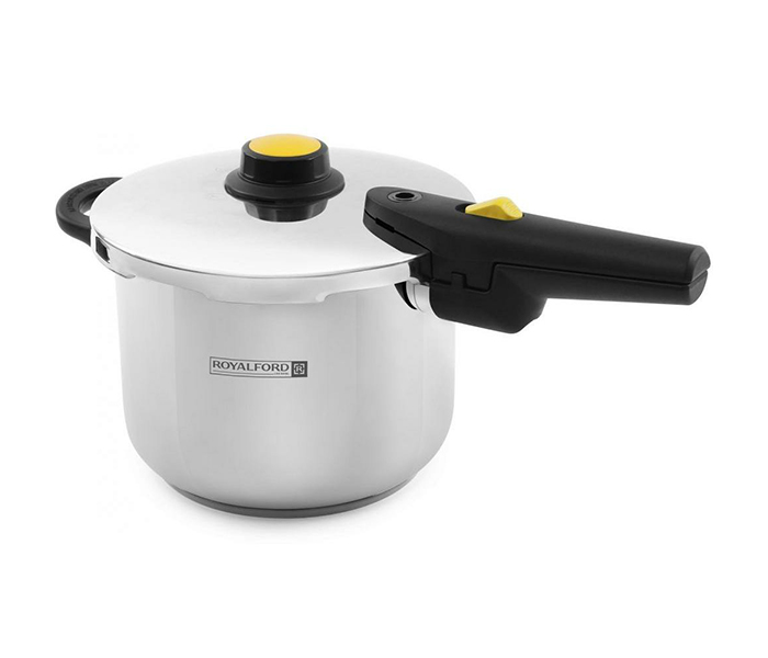 Royalford RF8608 7 Litre Stainless Steel Asat Induction Pressure Cooker - Silver - Zoom Image