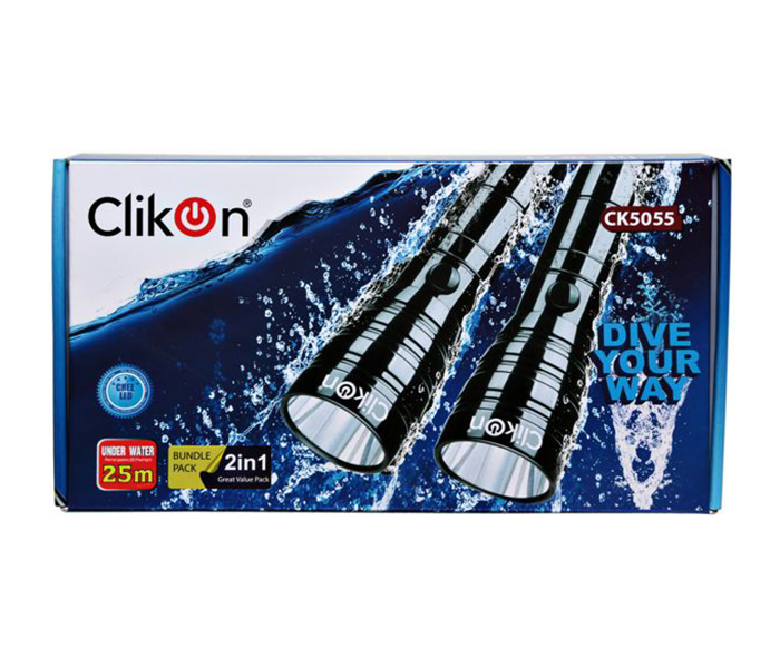 Clikon CK5055 2 In 1 Rechargeable LED Flash Light - Black - Zoom Image 3