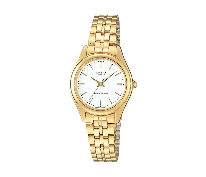 Casio LTP-1129N-7ADF Womens Analog Watch Gold and White - Zoom Image