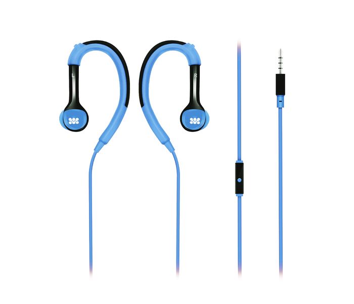 Promate Natty Universal Sporty Over the Ear Gear Buds Headphone with Noise Cancelling, Blue - Zoom Image 6