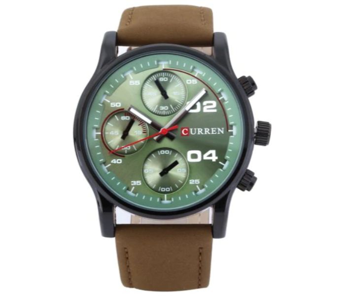 Curren 8207 Casual Analog Quartz Watch For Men Green And Brown - Zoom Image 2