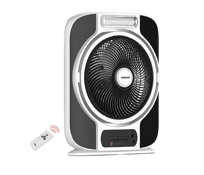 Geepas GF989R1 12-inch 40 Watts Rechargeable Fan with LED Light - Black - Zoom Image