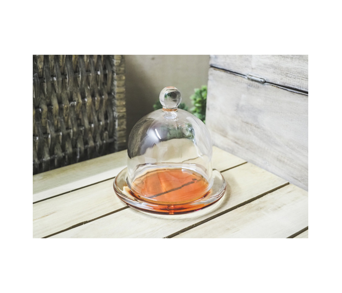 Cok CE-158-NM02N 12.3 cm Glass Container with Round Base - Orange - Zoom Image 2