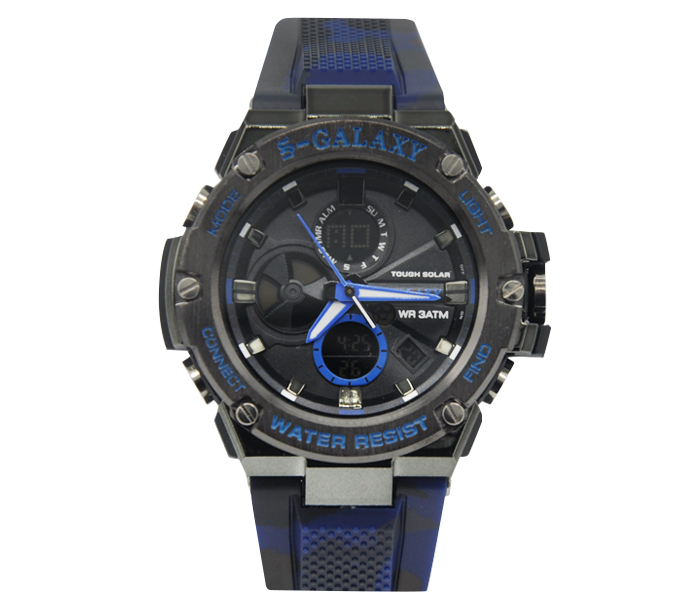 Galaxy GSW-751 Unisex Analog and Digital Sports Watch Black and Blue - Zoom Image 3