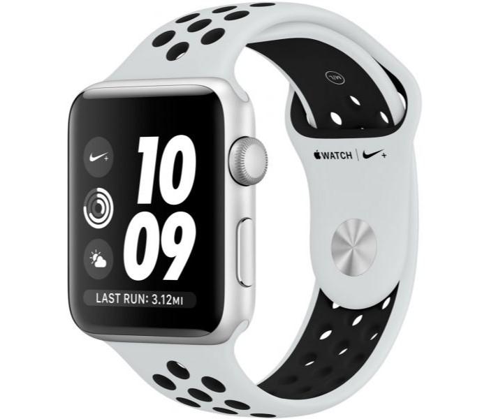 Apple Watch MQKX2 Nike+ Series 3 - 38mm Aluminum Case with Pure Platinum/ Nike Sport Band, White & Black - Zoom Image 1