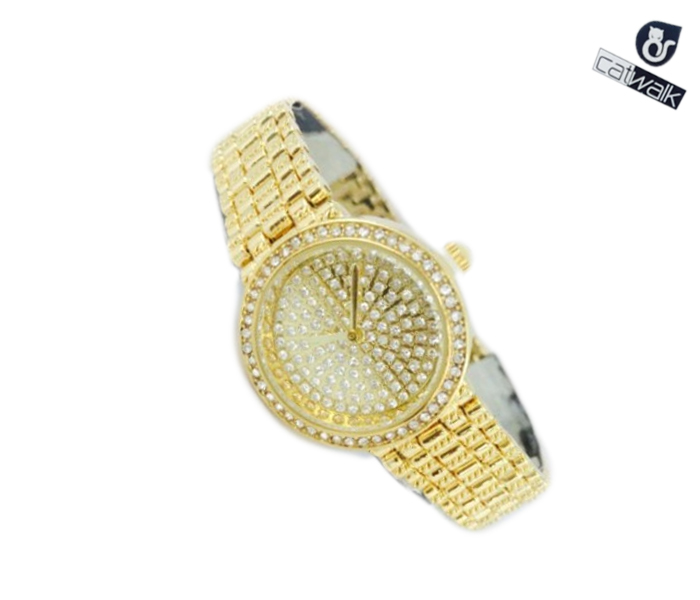 Catwalk CW-980 Genuine quality Fashionable Cz Watch For Women Gold - Zoom Image