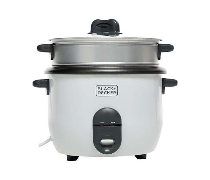 Black and Decker RC1860-B5 1.8 Litre Non Stick Rice Cooker with Glass Lid - White - Zoom Image 3