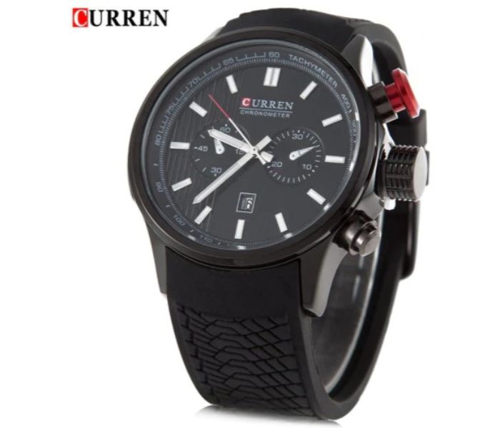 Curren 8175 Analog Quartz Watch For Men Black - Zoom Image 1