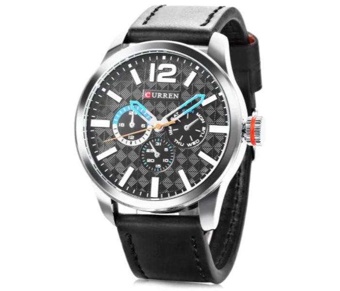 Curren 8247 Analog Quartz Watch For Men White And Black - Zoom Image