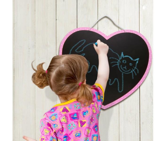 Fiesta Crafts W-0224 Heart Chalkboard Wall Hanging Black & Pink - Zoom Image 2