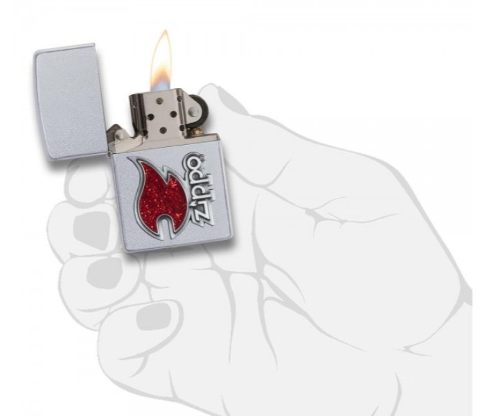 Zippo 28847 205 Red Flame Lighter Silver - Zoom Image 2