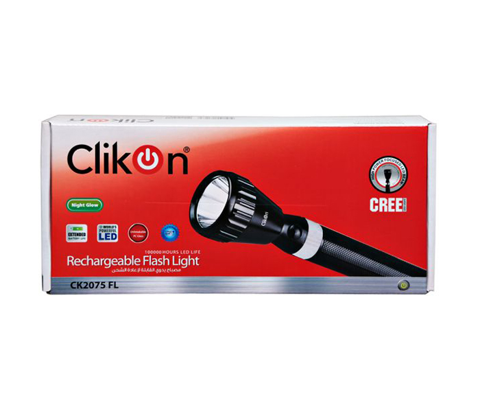 Clikon CK2075 Rechargeable LED Flash Light - Black - Zoom Image 3