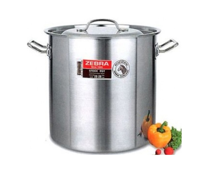 Zebra ZE-171030 30 x 30 cm Stainless Steel Stock Pot Silver - Zoom Image