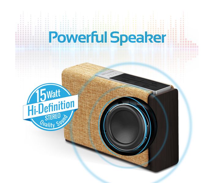 Promate Streambox-Xl Portable Fabric Wireless Speaker with Internet Radio - Beige - Zoom Image 4