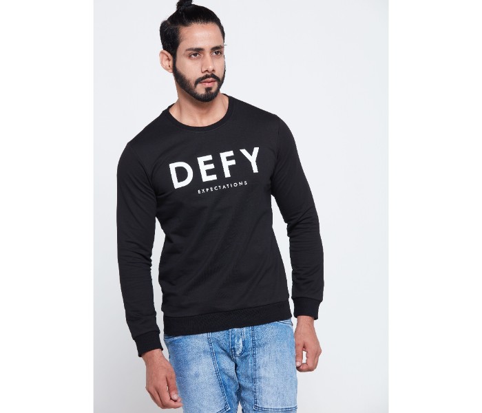 Petro OU10030 Printed Long Sleeve Round Neck T-Shirt XL-Black - Zoom Image 2