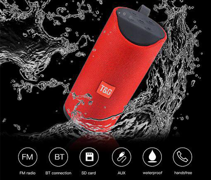 TG 113 Portable Wireless Bluetooth Stereo High Bass Speaker - Red - Zoom Image 4