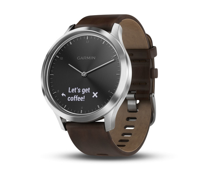 Garmin Vívomove HR Hybrid Smart Watch With Leather Band - Dark Brown - Zoom Image 4