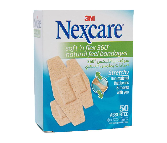 Nexcare N15229883A 50 Pieces Assorted Soft N Flex Natural Feel Bandages - Zoom Image