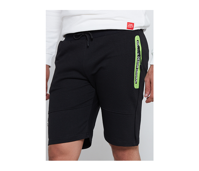 Lynk LY10026 Slim Fit Biker Design Strechable Short For Men M - Black - Zoom Image 4