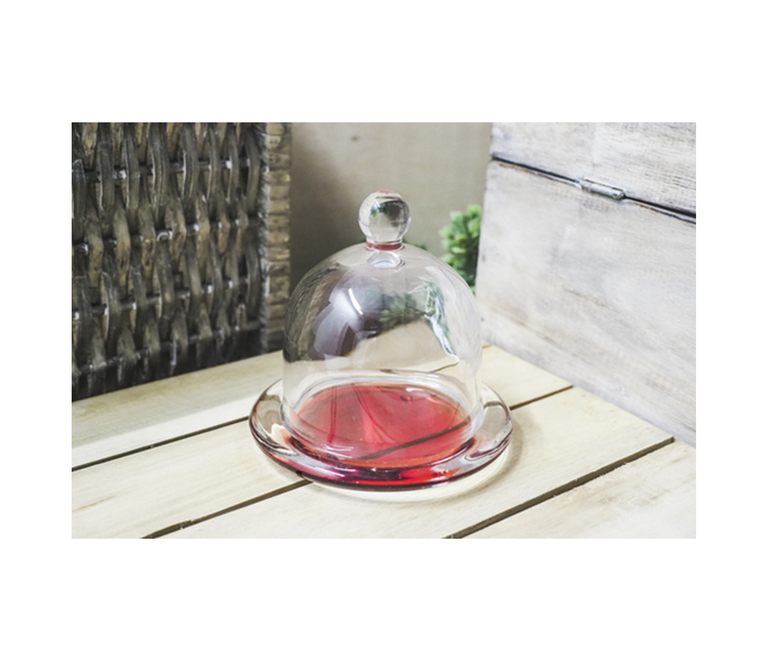 Cok CE-158-NM02R 12.3 cm Glass Container with Round Base - Red - Zoom Image 2