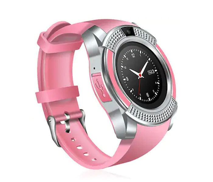 Bingo V8 Bluetooth Smart Watch With Sim And Camera - Pink - Zoom Image 2