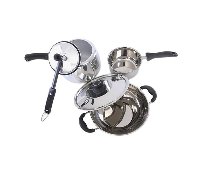 Royalford RF6913 4 Pieces Fusion Stainless Steel Cookware Set - Silver - Zoom Image 2