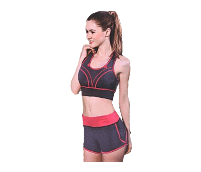 HS378 Copper Slimming Running & Yoga Fitness Wear Suit - Red - Zoom Image 3