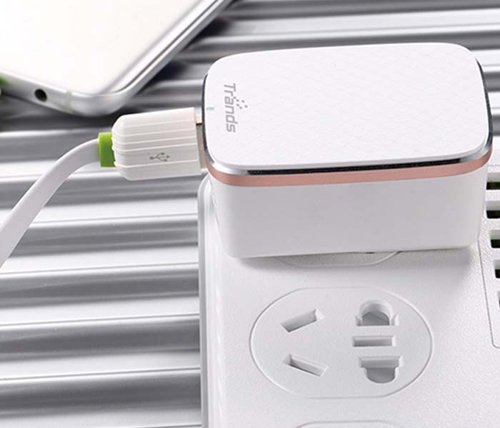 Trands TR-AD2089 Quick Charge Single USB Port 2.0 Travel Charger - White - Zoom Image 4