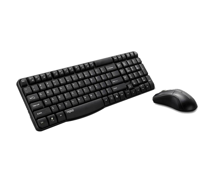 Rapoo X1800 Combo Wireless Optical Mouse & Keyboard - English, Black 11500 - Zoom Image 1