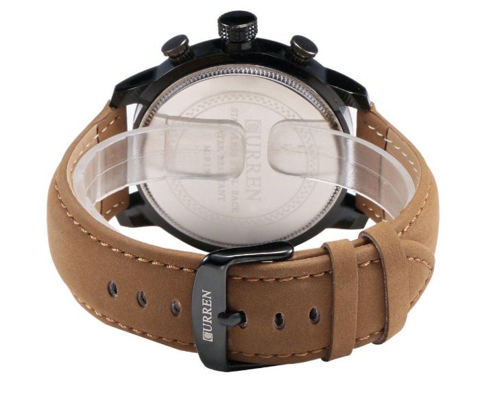 Curren 8190 Casual Analog Quartz Watch For Men Grey And Brown - Zoom Image 1