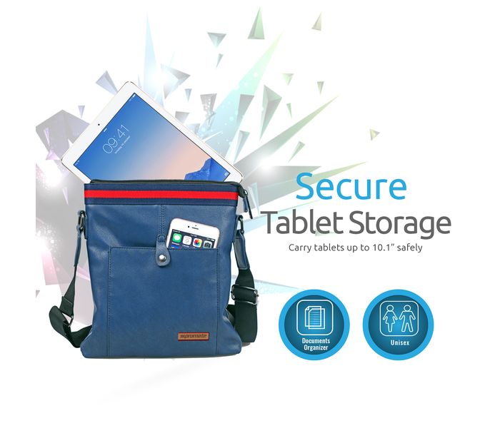 Promate Tabpak-L 10.1 inch Stylish Design Tablet Shoulder Bag, Blue - Zoom Image 1