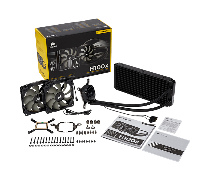 Corsair CW-9060040-WW Hydro Series H100x High Performance Liquid CPU Cooler - Black - Zoom Image 5