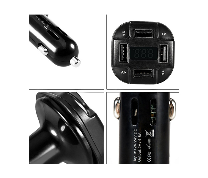 Trands TR-PC7448 4 Port USB Car Charger - Black - Zoom Image 2