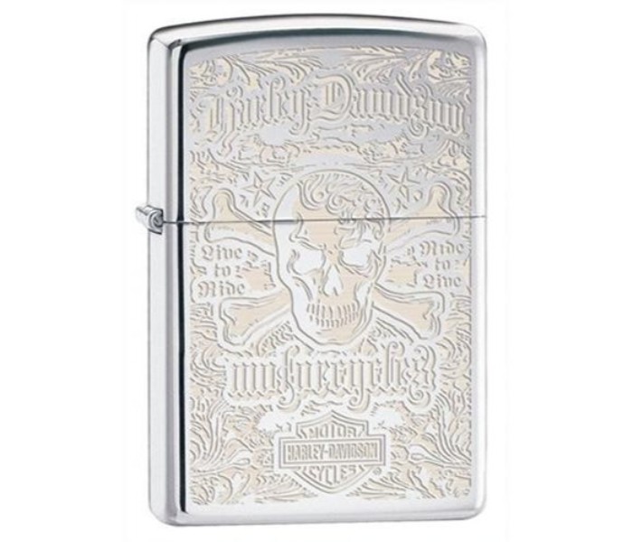 Zippo 28229 - 000009 250 Harley Davidson Skull Lighter Silver - Zoom Image