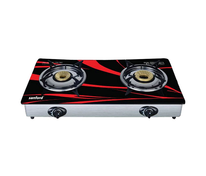 Sanford SF5229GC Glass Double Burner Gas Stove - Red - Zoom Image