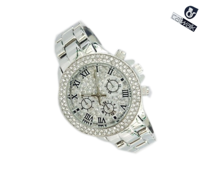 Catwalk CW-976 Genuine quality Fashionable Cz Watch For Women Silver - Zoom Image