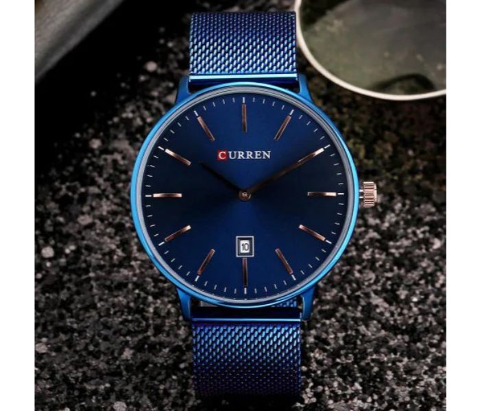 Curren 8302 Stainless Steel Analog Quartz Watch For Men Blue - Zoom Image 3