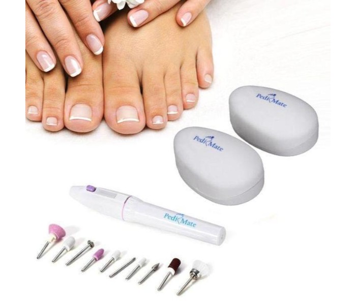 Taqdeer 850875 18 Piece Handheld Pedicure and Manicure Set White - Zoom Image 1