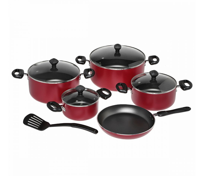 Prestige PR21700 10 Pieces Aluminum Cookware Set, Red - Zoom Image 4