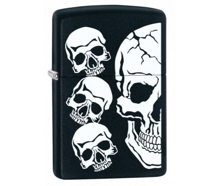 Zippo 29197 218 Skull Lighter White and Black - Zoom Image