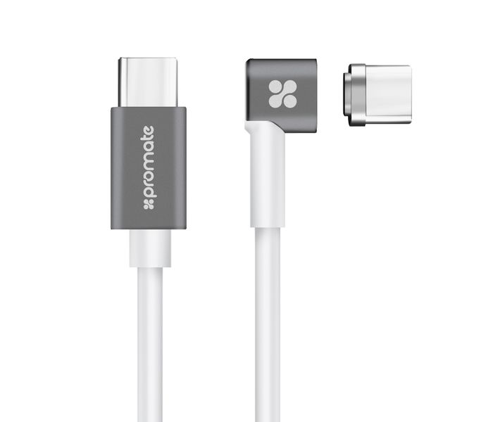 Promate MagLink-C USB-C to USB-C Magnetic Break Safe Charging Cable with Power Delivery - White - Zoom Image 10