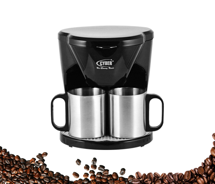 Cyber CYCM-823  2 Pc Cups Coffee Maker - Black and Silver - Zoom Image 2